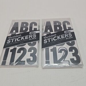 CARDSTOCK 2.5" STICKERS LETTERS NUMBERS 160+ PCS - BLACK